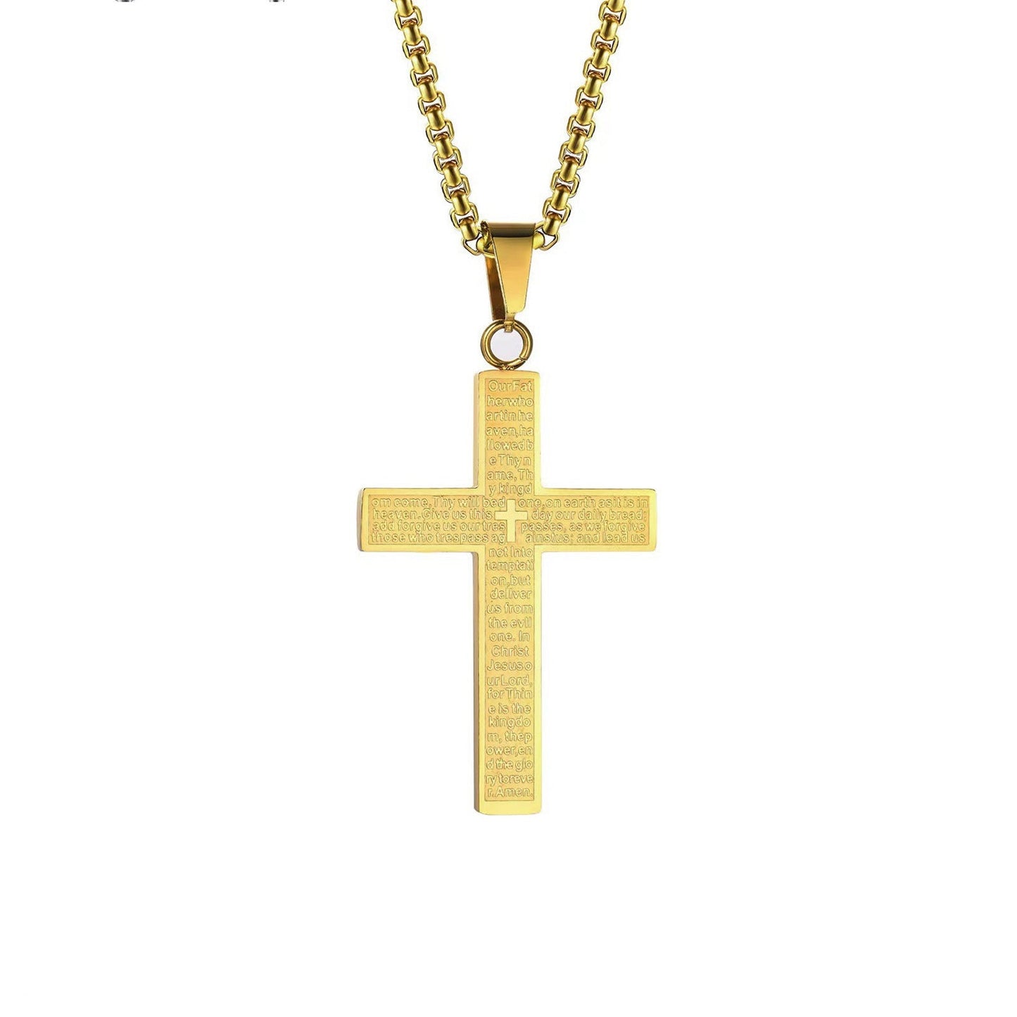 Halskette Kreuz Edelstahl Gold Schwarz oder Silber KARMA