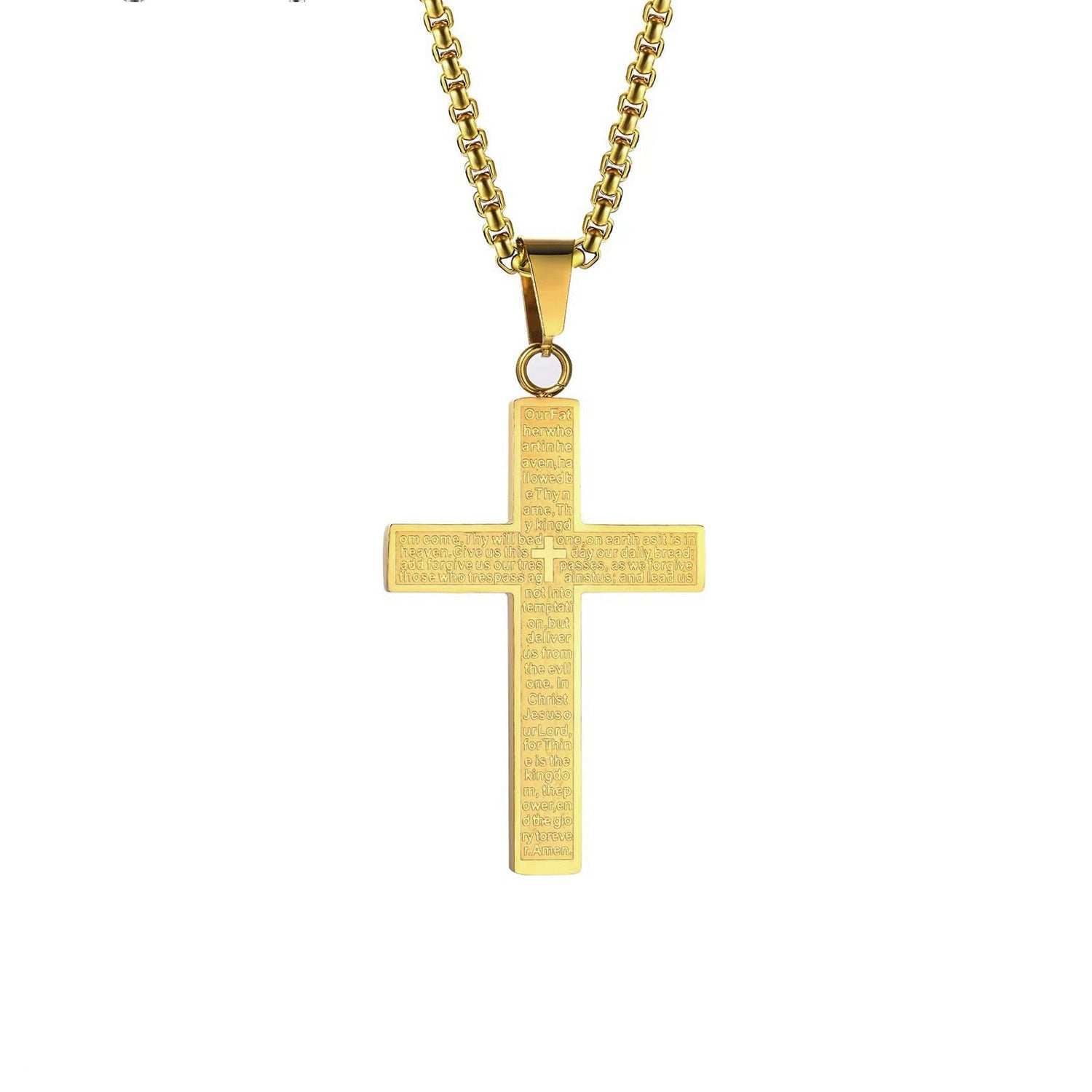 Halskette Kreuz Edelstahl Gold Schwarz oder Silber KARMA