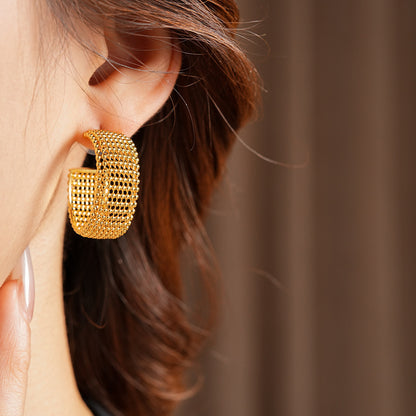 Große Creolen Gold 2,7 cm Damen Ohrringe KARMA