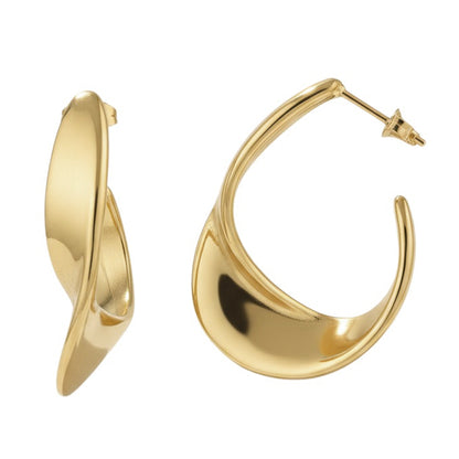 Creolen Oval Gold Edelstahl vergoldet Damenohrringe Ohrringe Damen KARMA