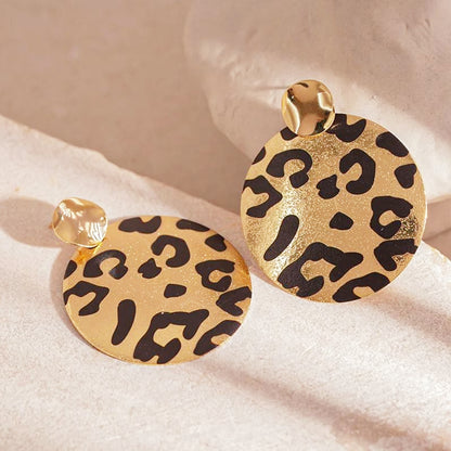 Ohrringe rund Leo Muster 5 cm Damen KARMA