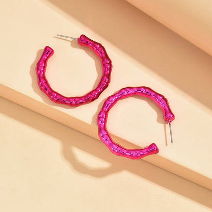 Creolen Damen Pink Acryl 3,8 cm Ohrringe extra leicht Karma