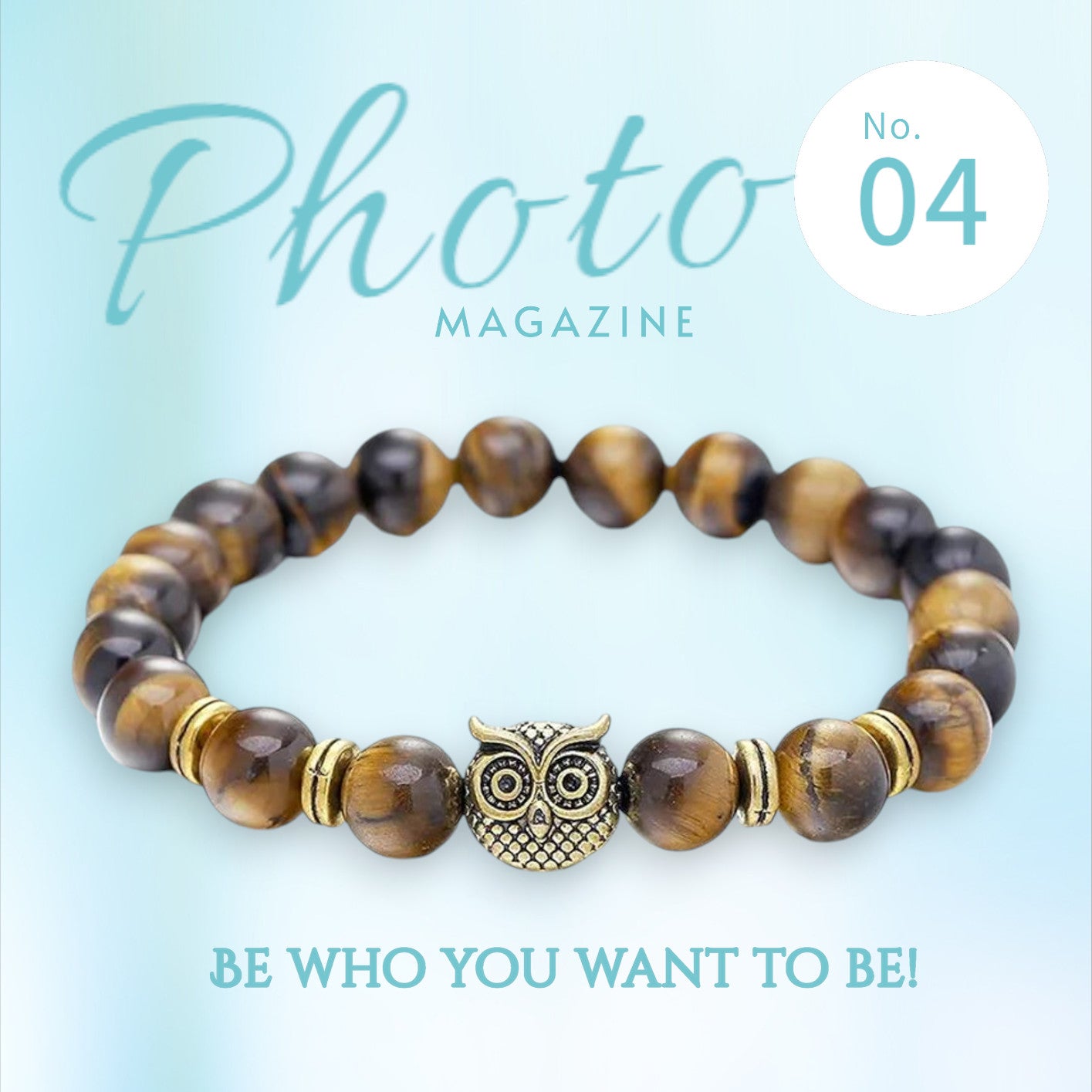 Perlenarmband Eule Natursteine KARMA