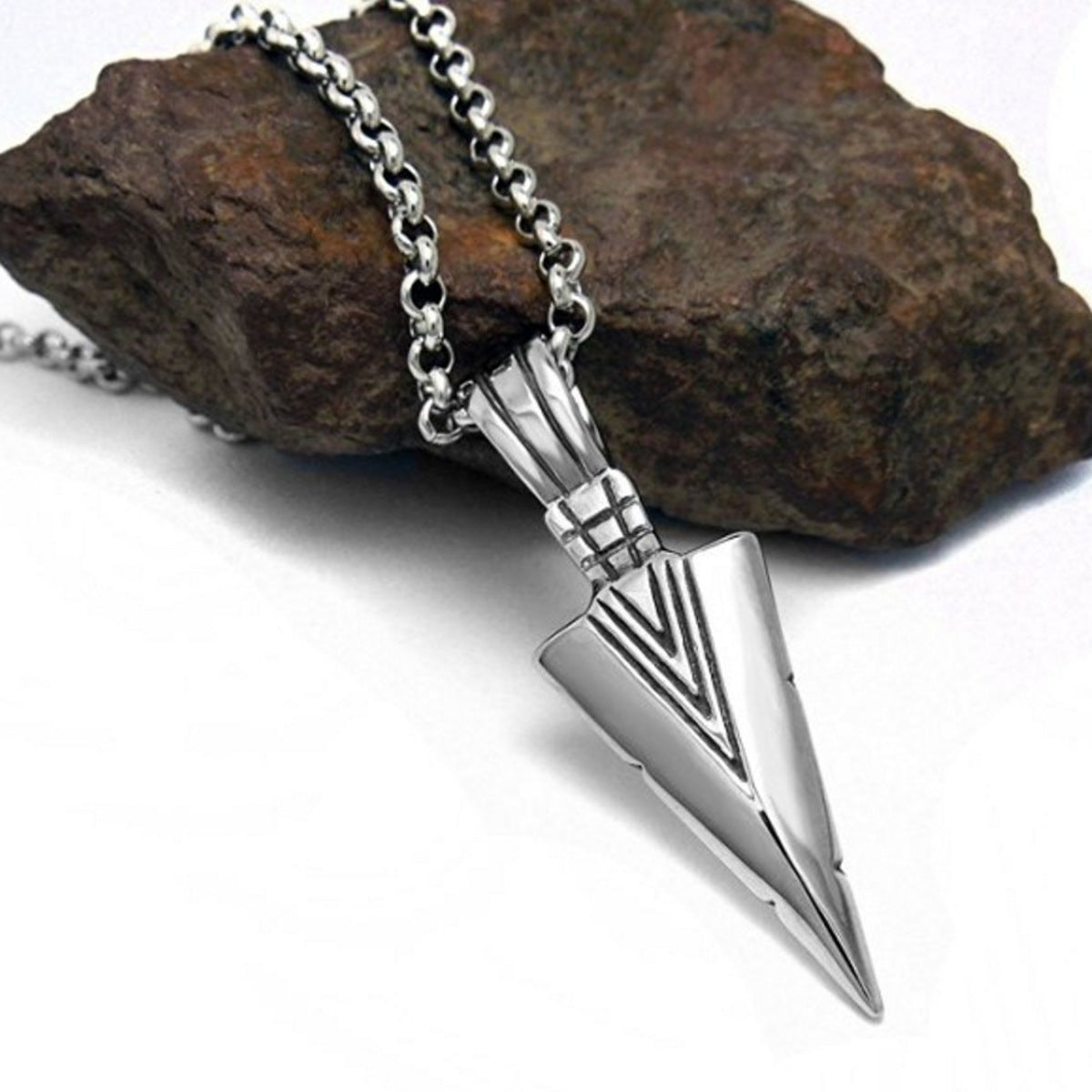 Herrenhalskette Pfeilspitze Silber Karma