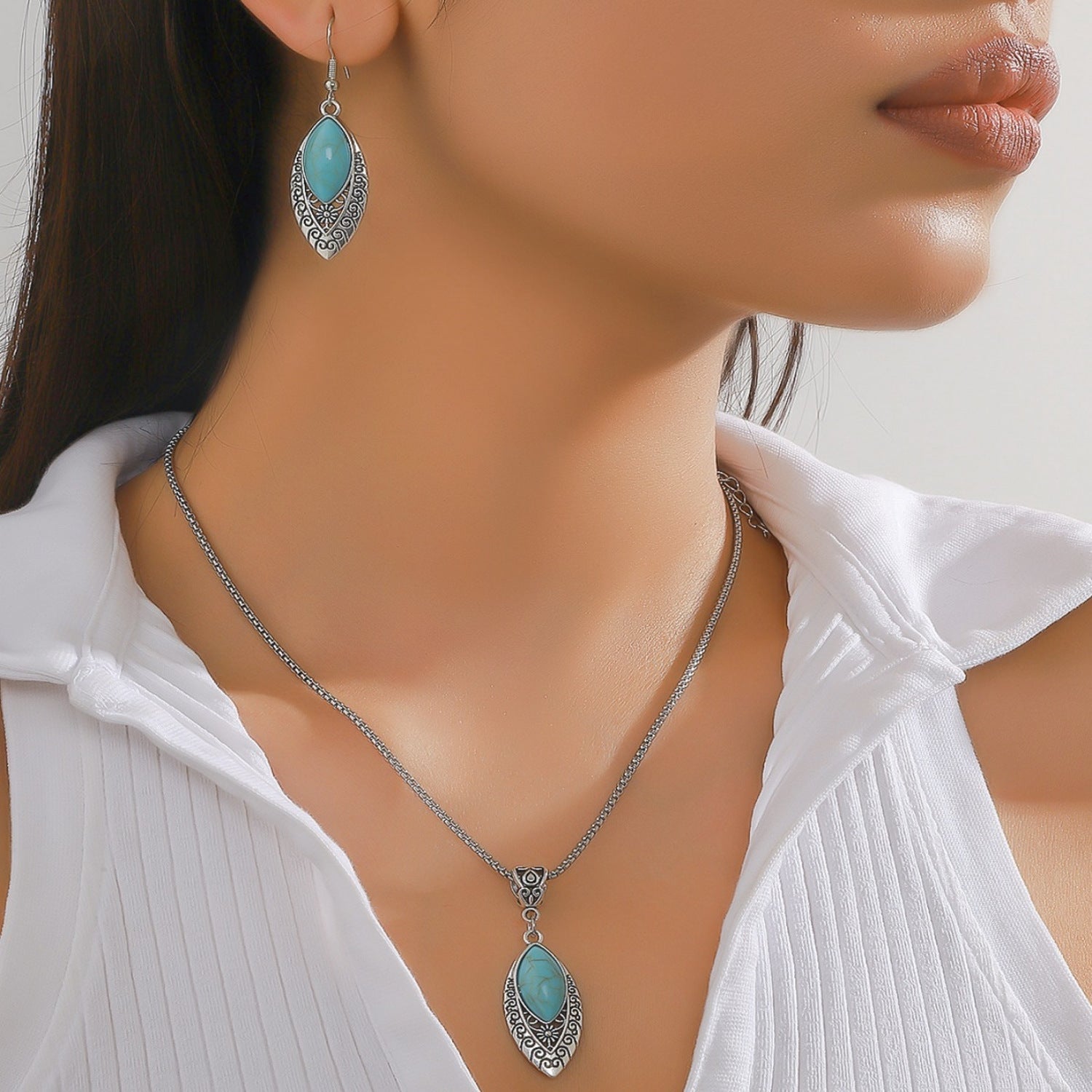 Schmuckset Boho Altsilber Türkis KARMA