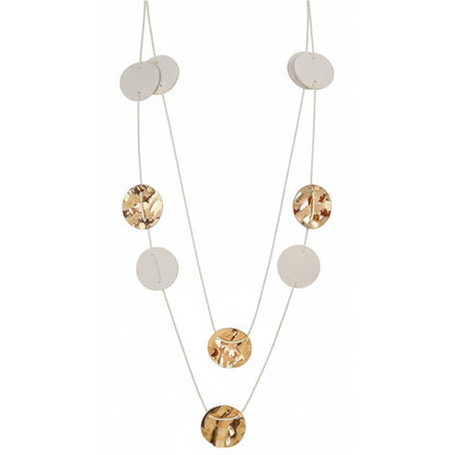 XXL Statementkette Weiß Gold 100 cm Damen Halskette Kette Karma