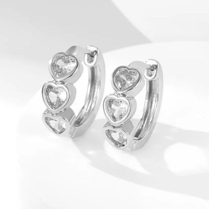 Creolen Herz Damen Silber 2 cm Kristalle Damencreolen Kristallcreolen Karma