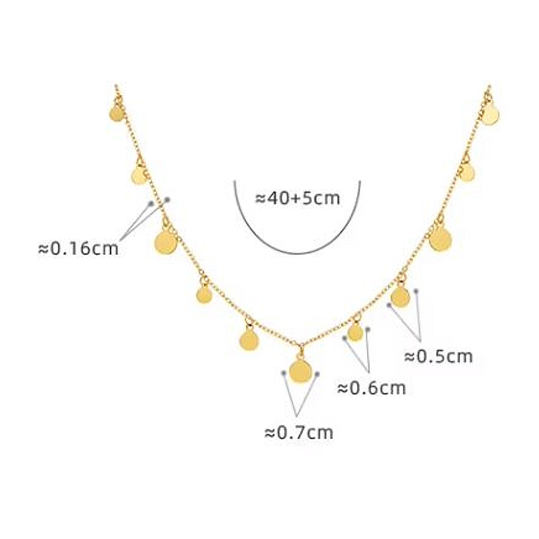 Halskette Gold mit Plättchen Coins Karma