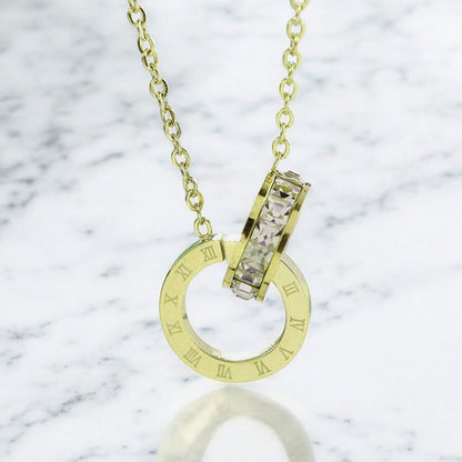Halskette Damen Ringe Gold Karma