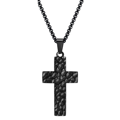 Halskette Herren mit Kreuzanhänger in Silber oder Schwarz KARMA