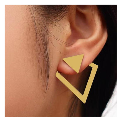 Ohrstecker Cut Out Gold Dreieck Edelstahl wasserfest hypoallergen Karma