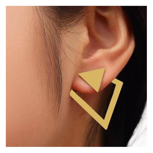 Ohrstecker Cut Out Gold Dreieck Edelstahl wasserfest hypoallergen Karma