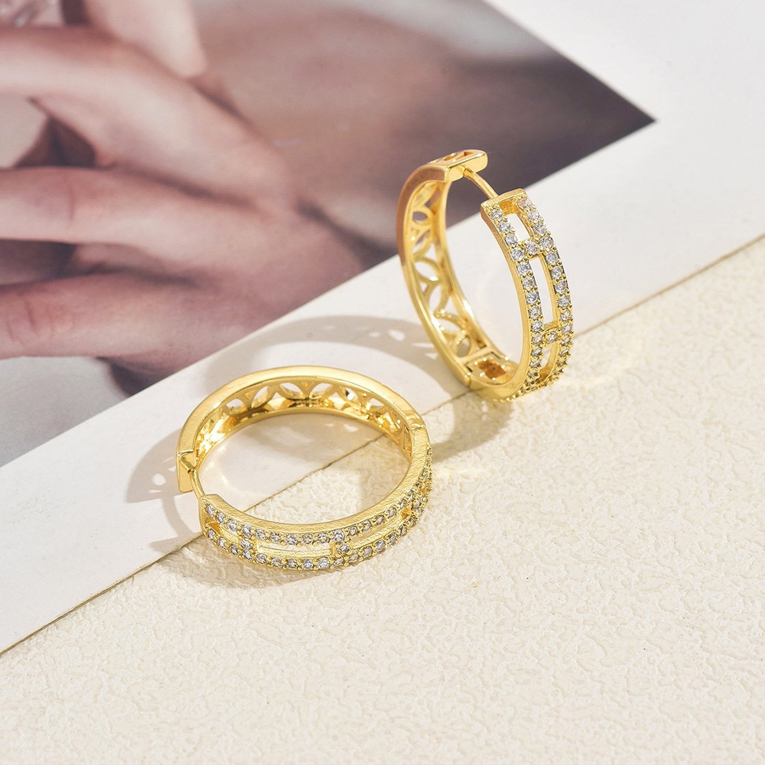 Creolen Gold Ohrringe 2,2 cm Damenohrringe Karma