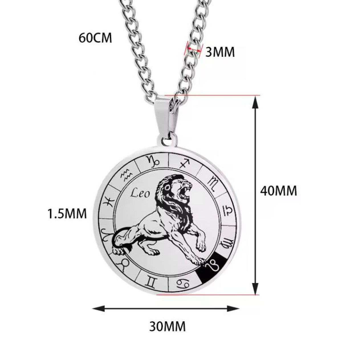 Halskette Sternzeichen Silber Edelstahl KARMA