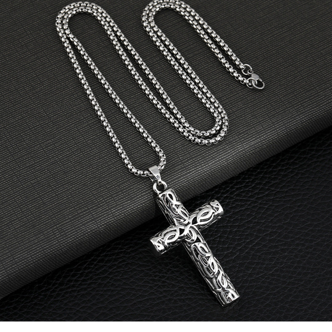Halskette mit Kreuz Edelstahl KARMA
