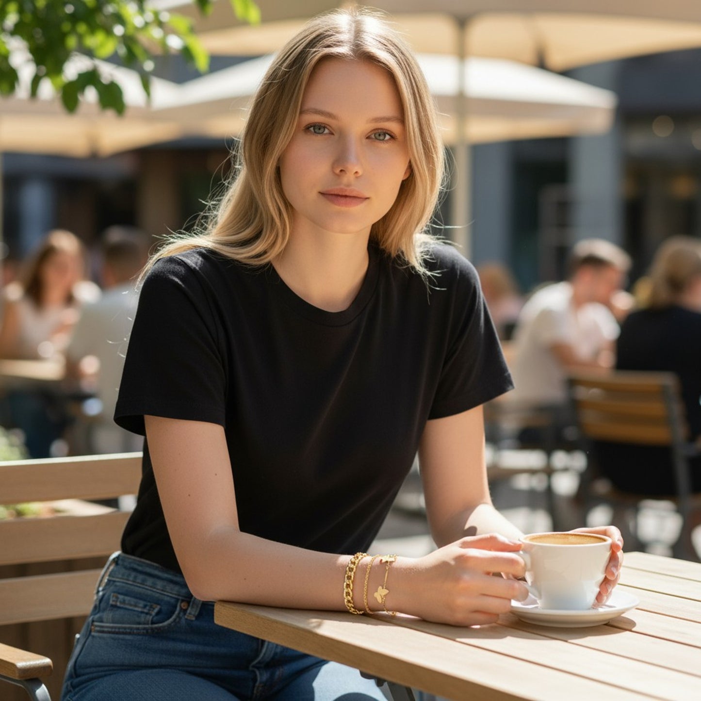 4er Set Armbänder Damen Gold Armbandset modern KARMA