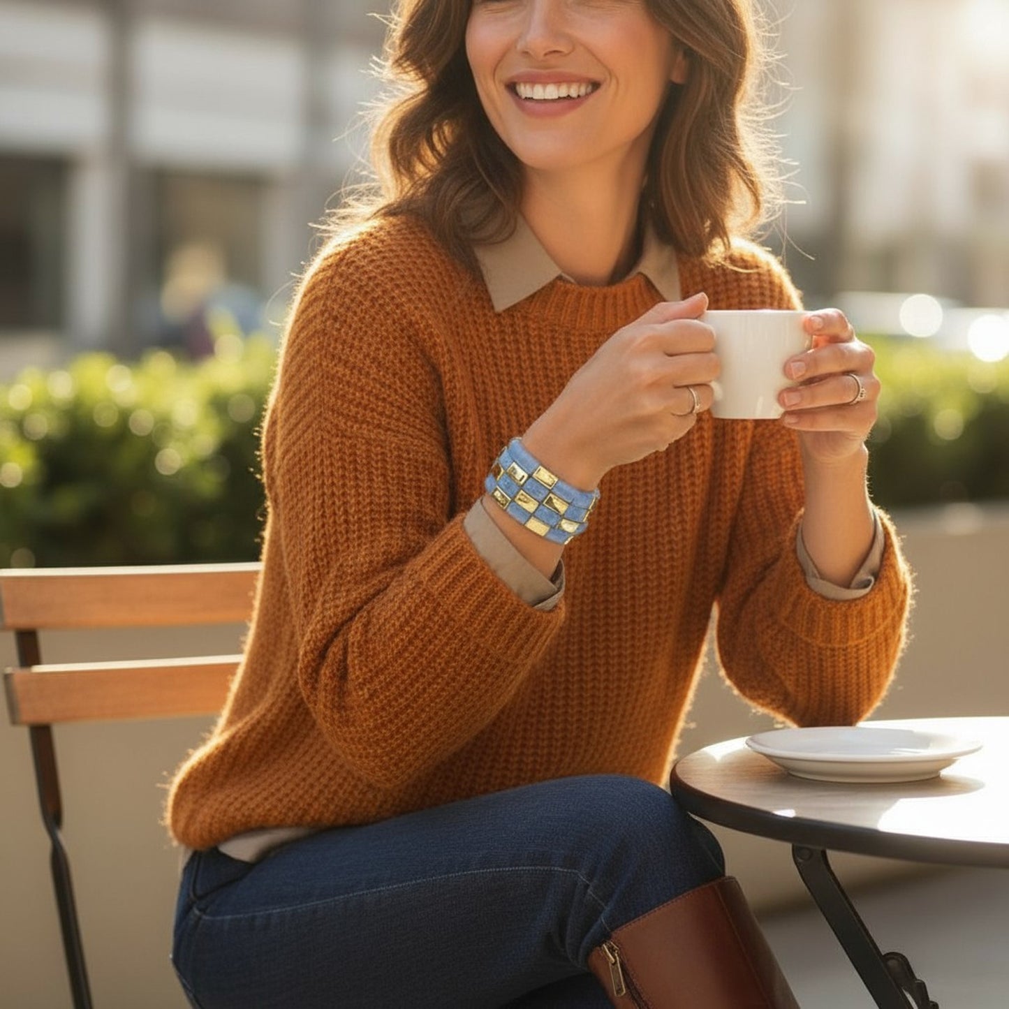 Breites Armband Damen Acryl vers. Farben modern dehnbar KARMA