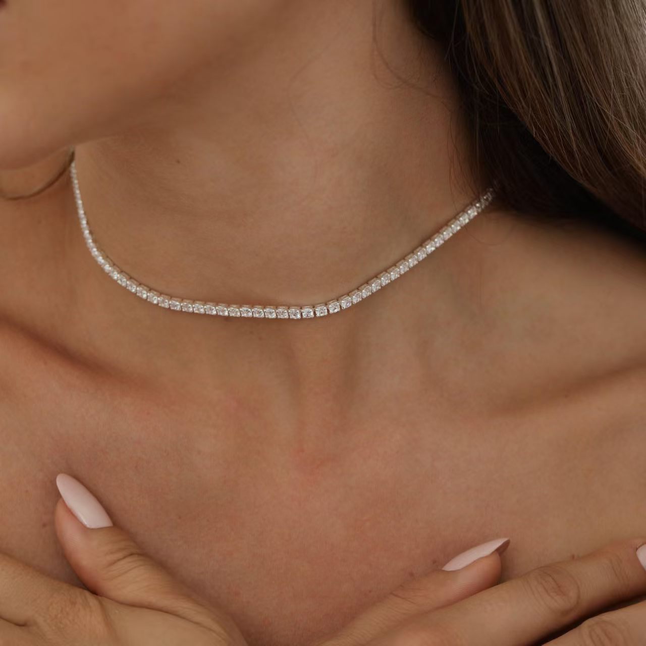 Damenkette mit Kristallen Silber 925 KARMA