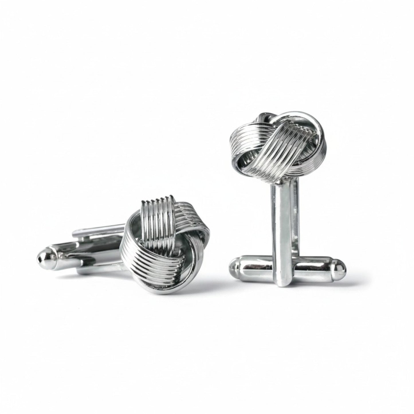 Manschettenknöpfe Knotendesign Silber 1,4 cm Hemd Accessoires Karma