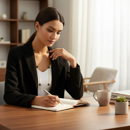 Lange Halskette Blumen Gold Schwarz 100 cm Damen Pulloverkette