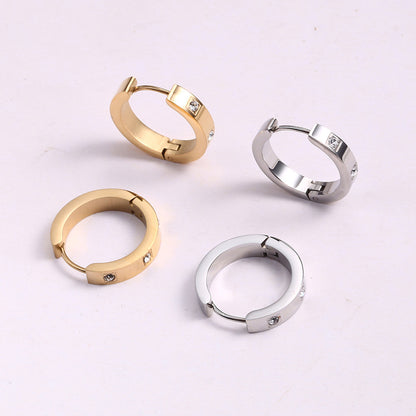 Creolen mit 3 Kristallen Silber oder Gold KARMA