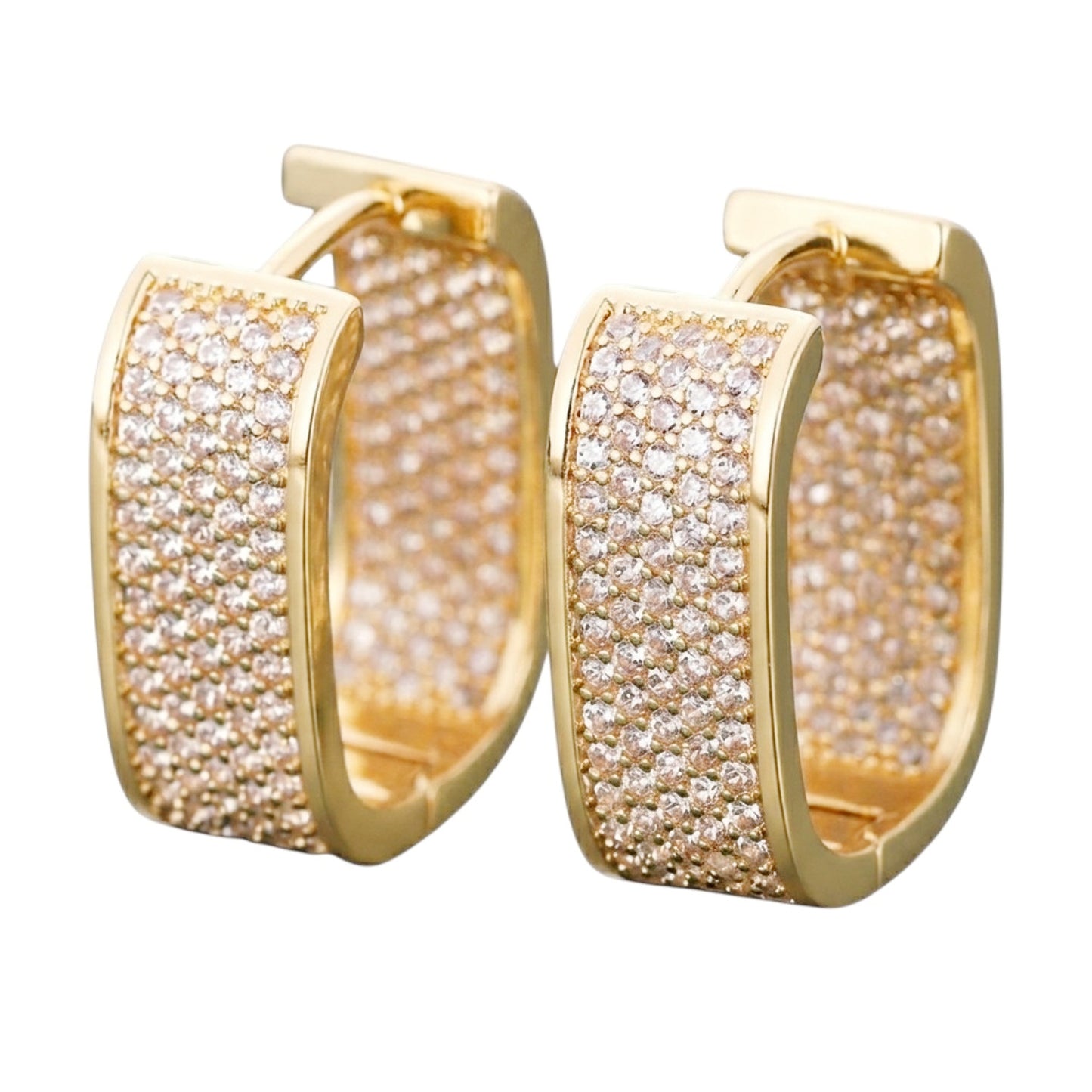 Creolen Kristalle Gold 2 cm Damen Ohrringe Kristallcreolen Karma