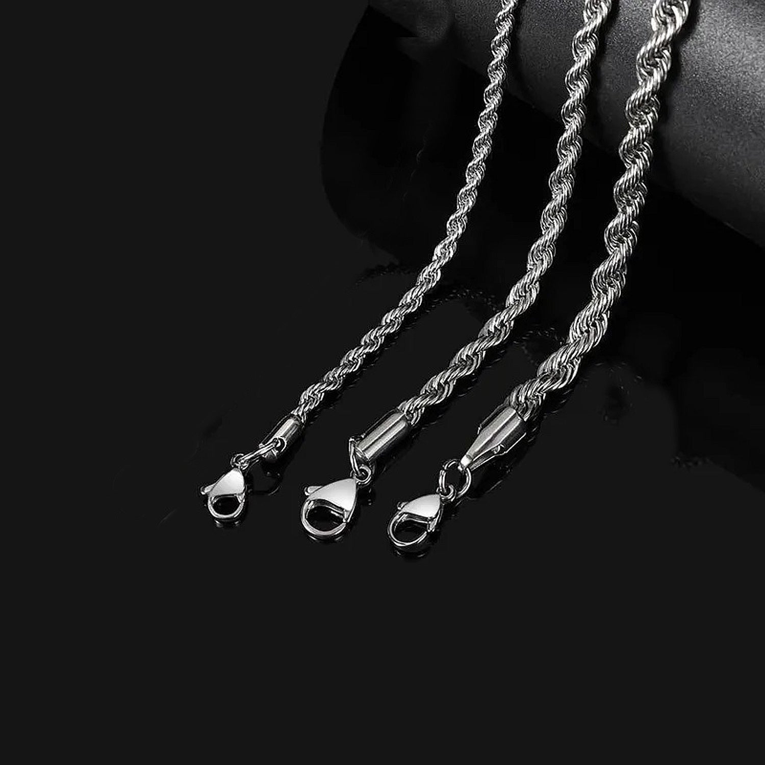 Halskette Edelstahl Herren 3 mm modern Kette wasserfest hypoallergen rostfrei Karma