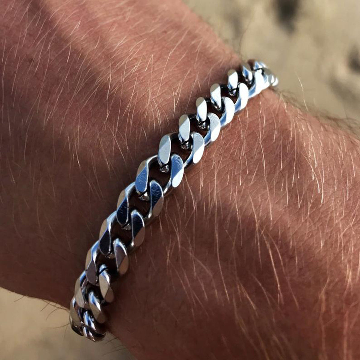 Armband Edelstahl Silber Herren KARMA