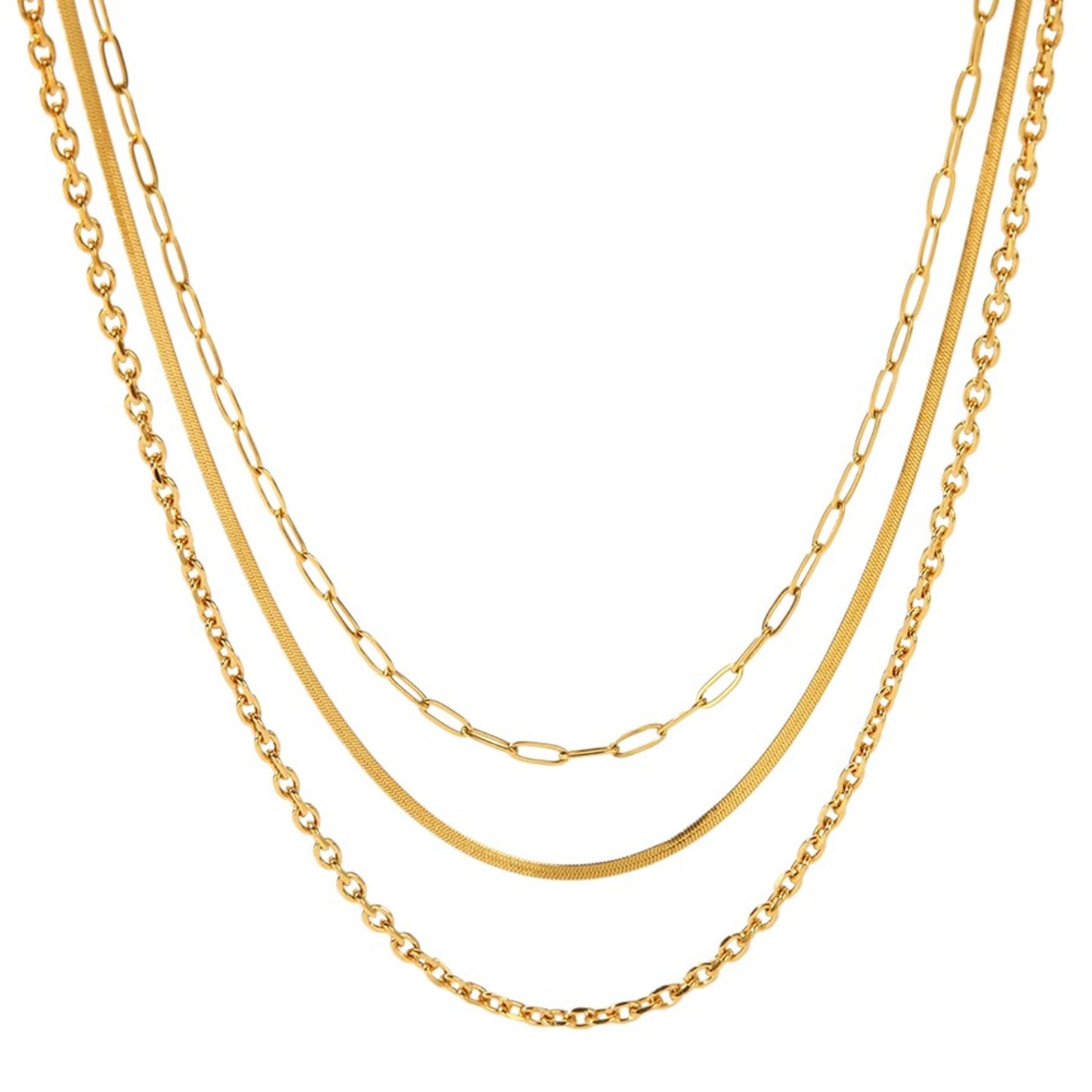 Layering Halskette Damen Gold verstellbar Kette vergoldet modern Karma