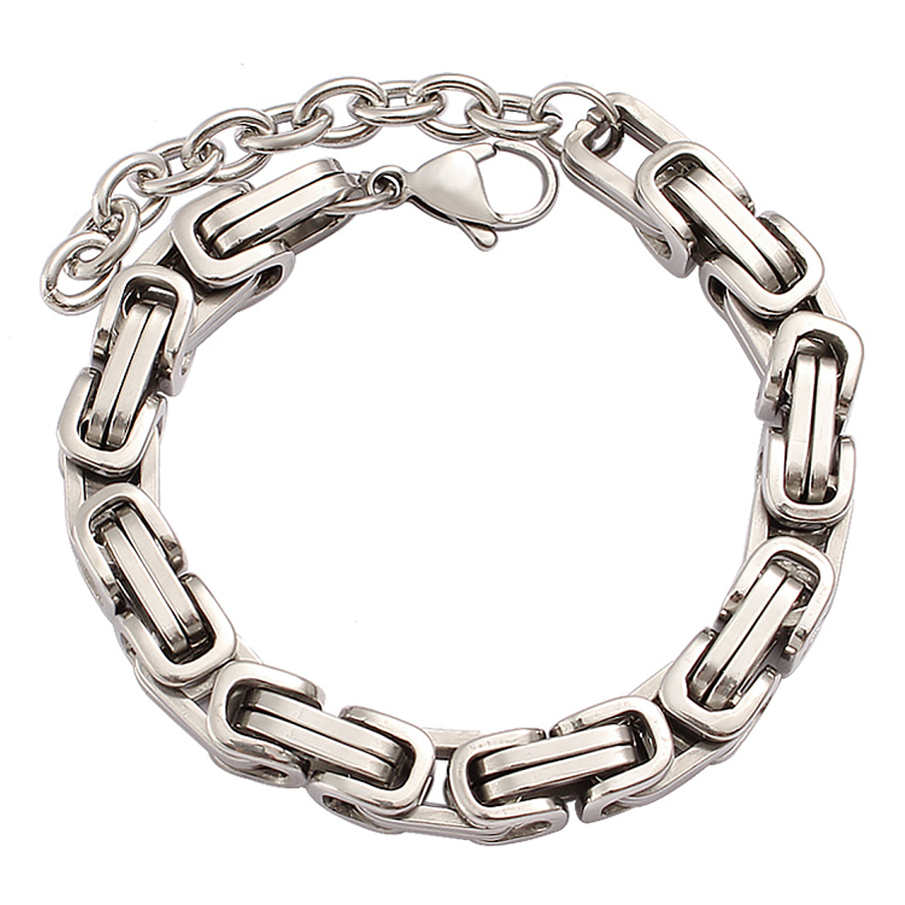 Königsarmband Damen Edelstahl Silber Armband Karma