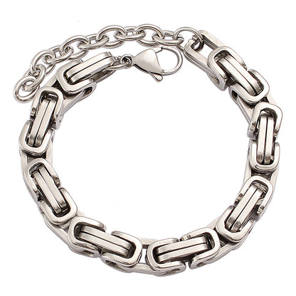 Königsarmband Damen Edelstahl Silber Armband Karma