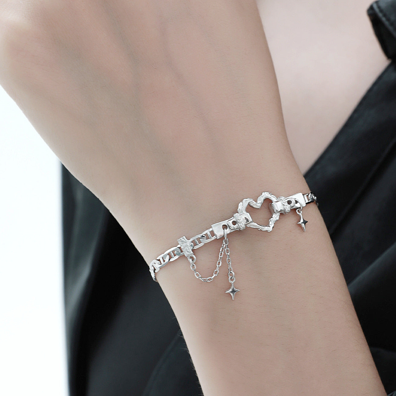 Damenarmband Silber 925 rhodiniert mit Herz KARMA