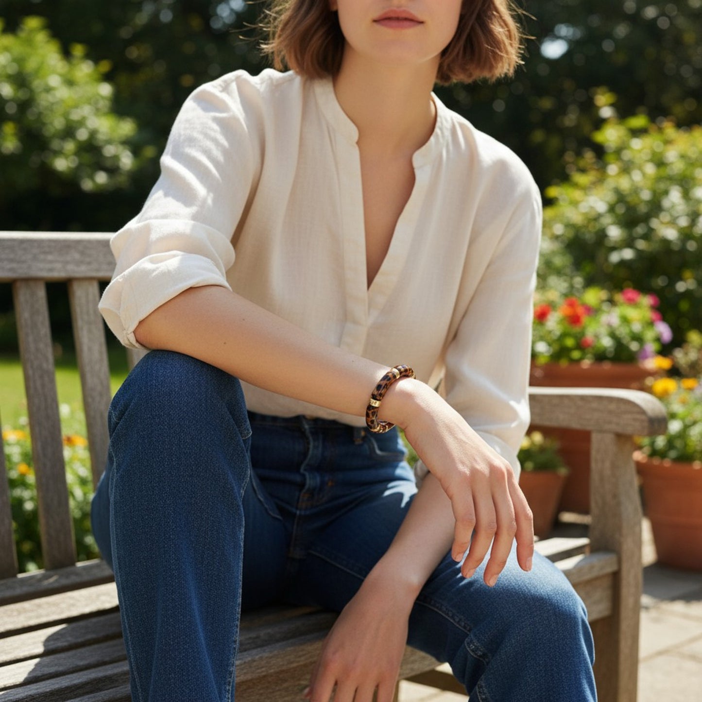 Armband Acryl Leo Bernstein vers. Farben modern dehnbar KARMA