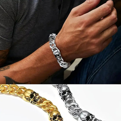 Herrenarmband Totenkopf Schwarz KARMA