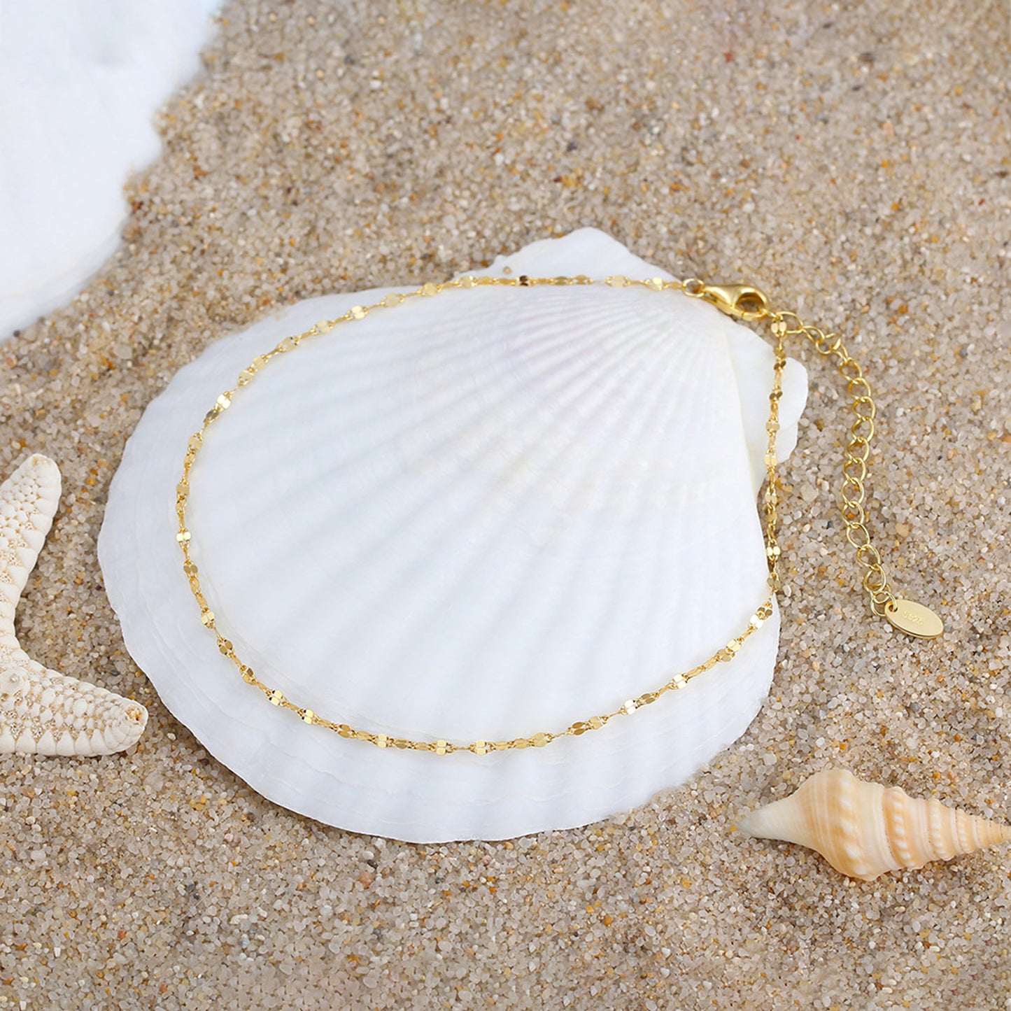 Fußkettchen Silber 925 vergoldet KARMA