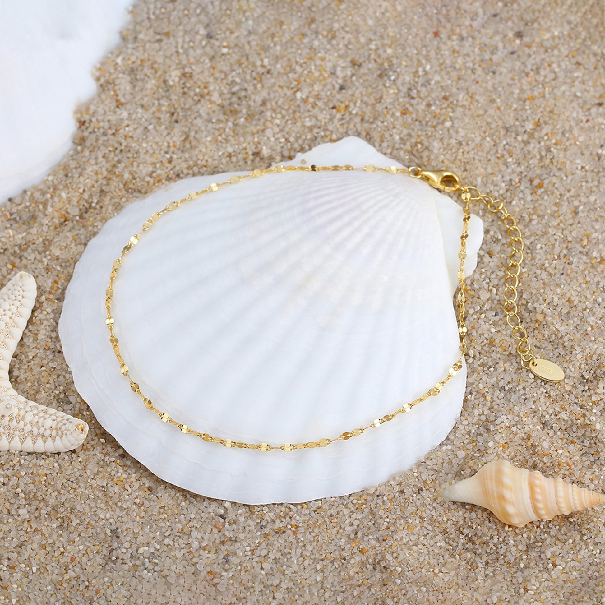 Fußkettchen Silber 925 vergoldet KARMA