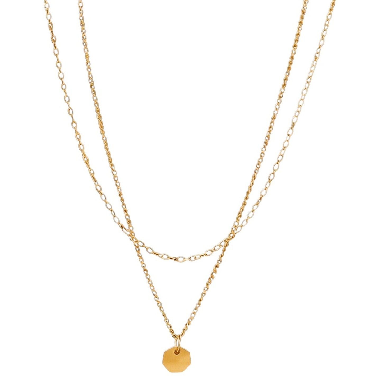 Halskette Damen filigran Layering Gold 42 cm Edelstahl Kette wasserfest hypoallergen rostfrei Karma