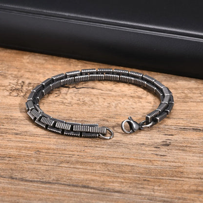 Herrenarmband Edelstahl grau KARMA