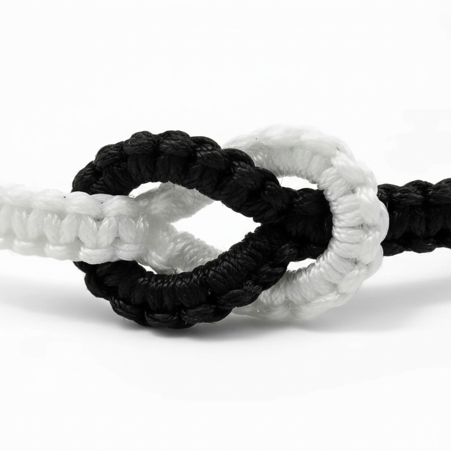 Partnerarmbänder Schwarz Weiß Texil einstellbar Armband Damen Herren Partnerschmuck Karma