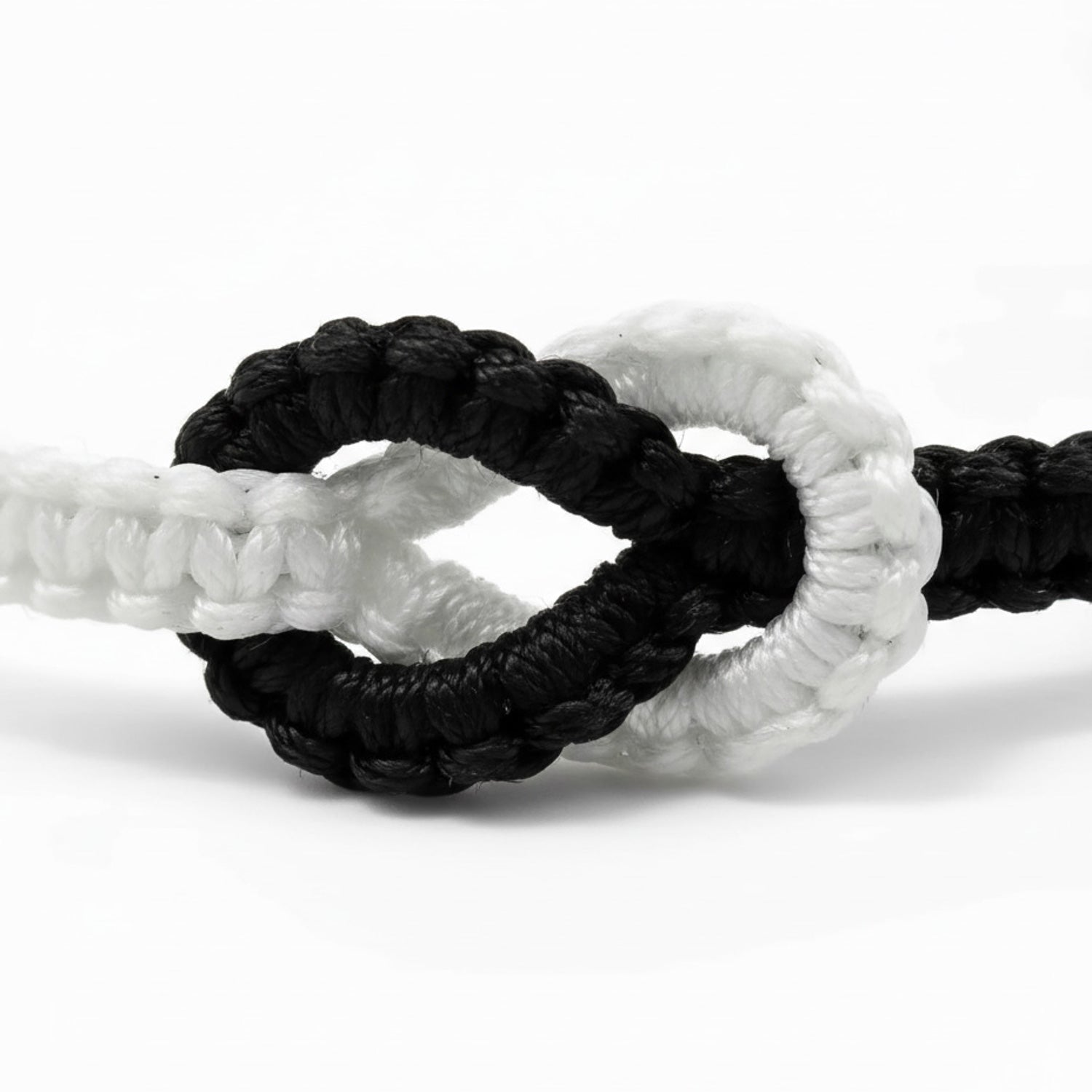 Partnerarmbänder Schwarz Weiß Texil einstellbar Armband Damen Herren Partnerschmuck Karma