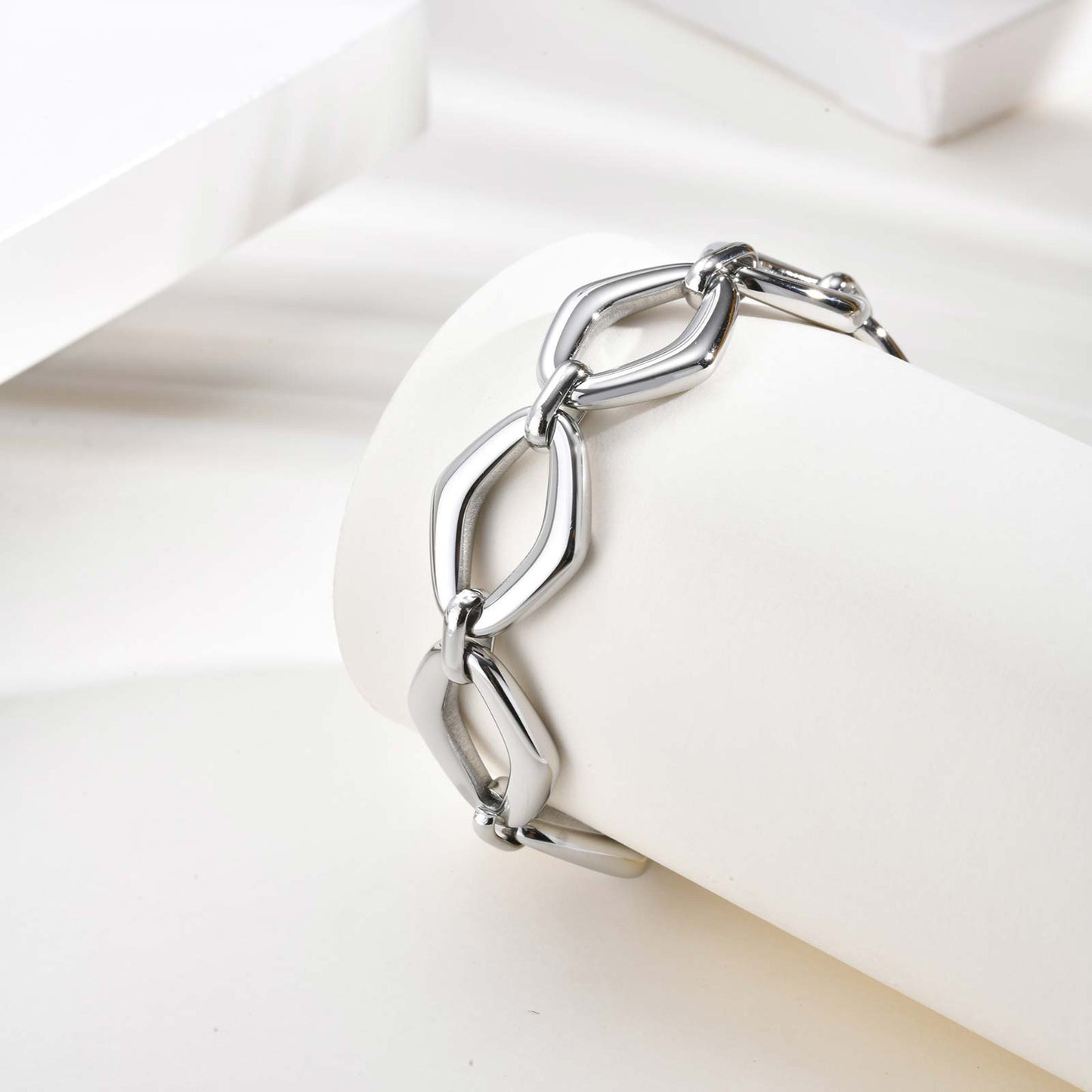 Gliederarmband Edelstahl Damen Gold oder Silber modern Armband KARMA