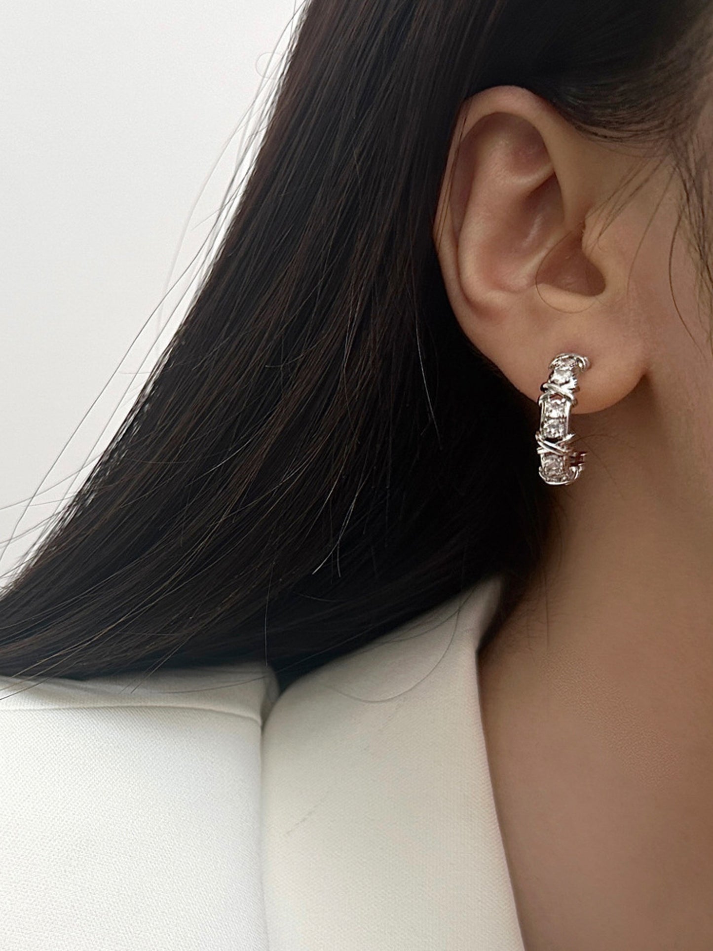 Damenohrringe mit Zirkonen silber KARMA