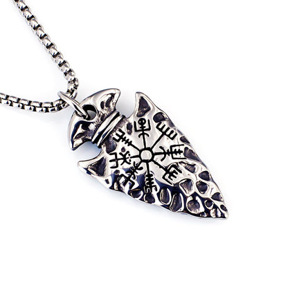Halskette Herren Pfeilspitze Silber 60 cm Edelstahl Metall Kette rostfrei Karma