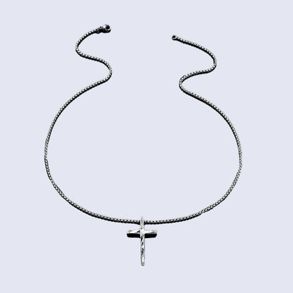 Halskette Herren Kreuz Schwarz 60 cm Edelstahl Kette wasserfest rostfrei hypoallergen Karma