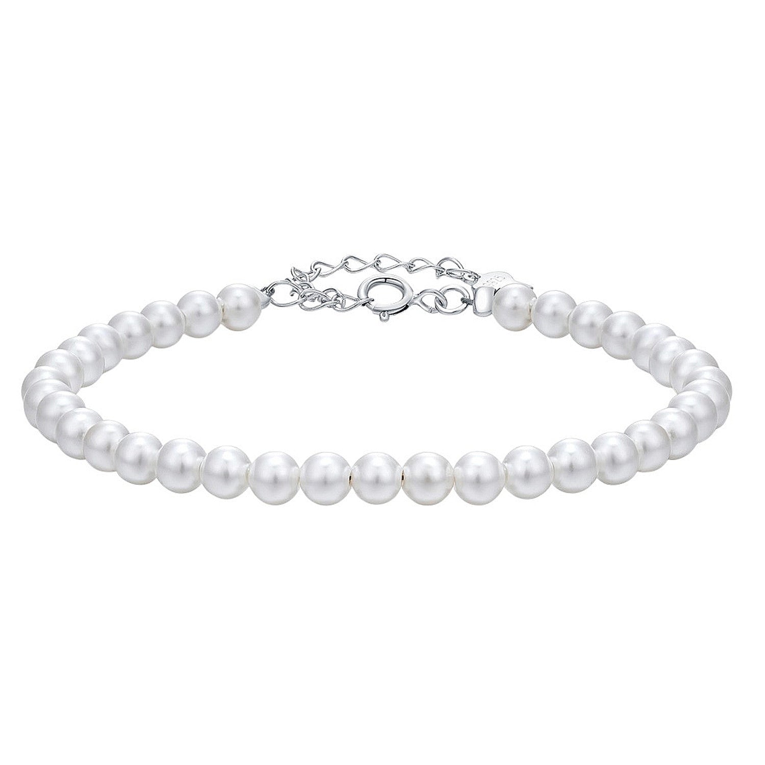 Perlenarmband weiß Silber 925 KARMA