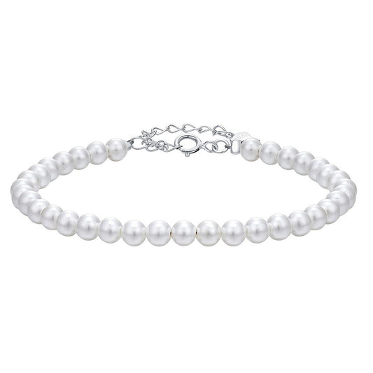 Perlenarmband weiß Silber 925 KARMA