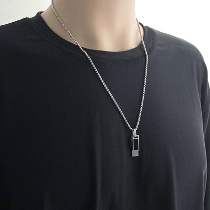 Halskette Dogtag Silber Edelstahl 60 cm Herren Kette modern wasserfest hypoallergen rostfrei Karma