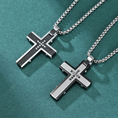 Halskette Kreuz Herren Silber 60 cm Herrenhalskette Edelstahl KARMA