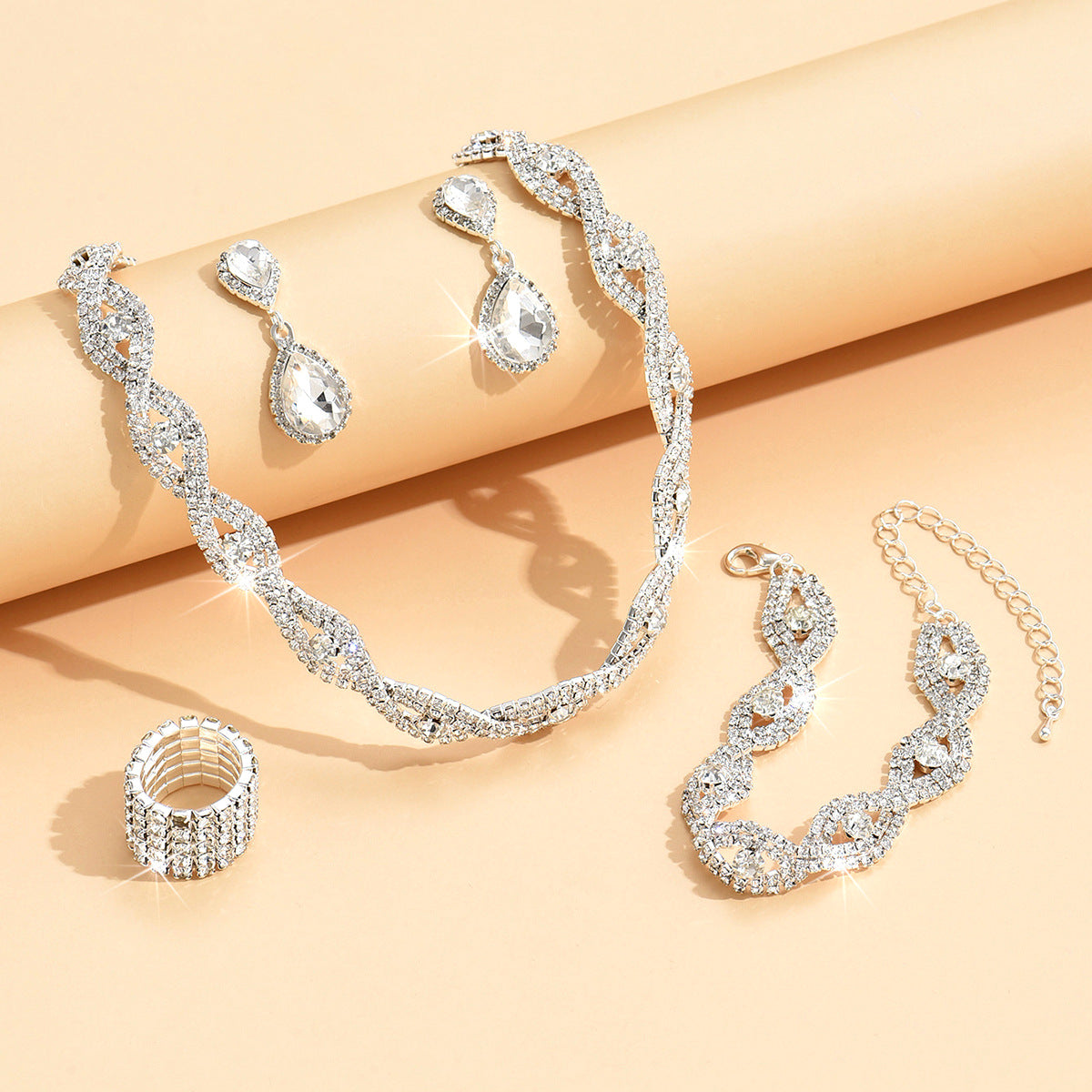 Schmuckset Kristalle Silber Legierung KARMA