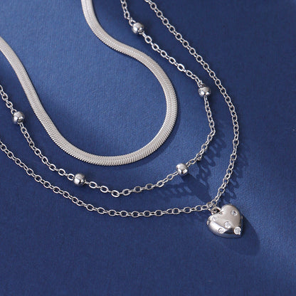 Layering Halskette Damen Silber Kette mehrlagig Karma